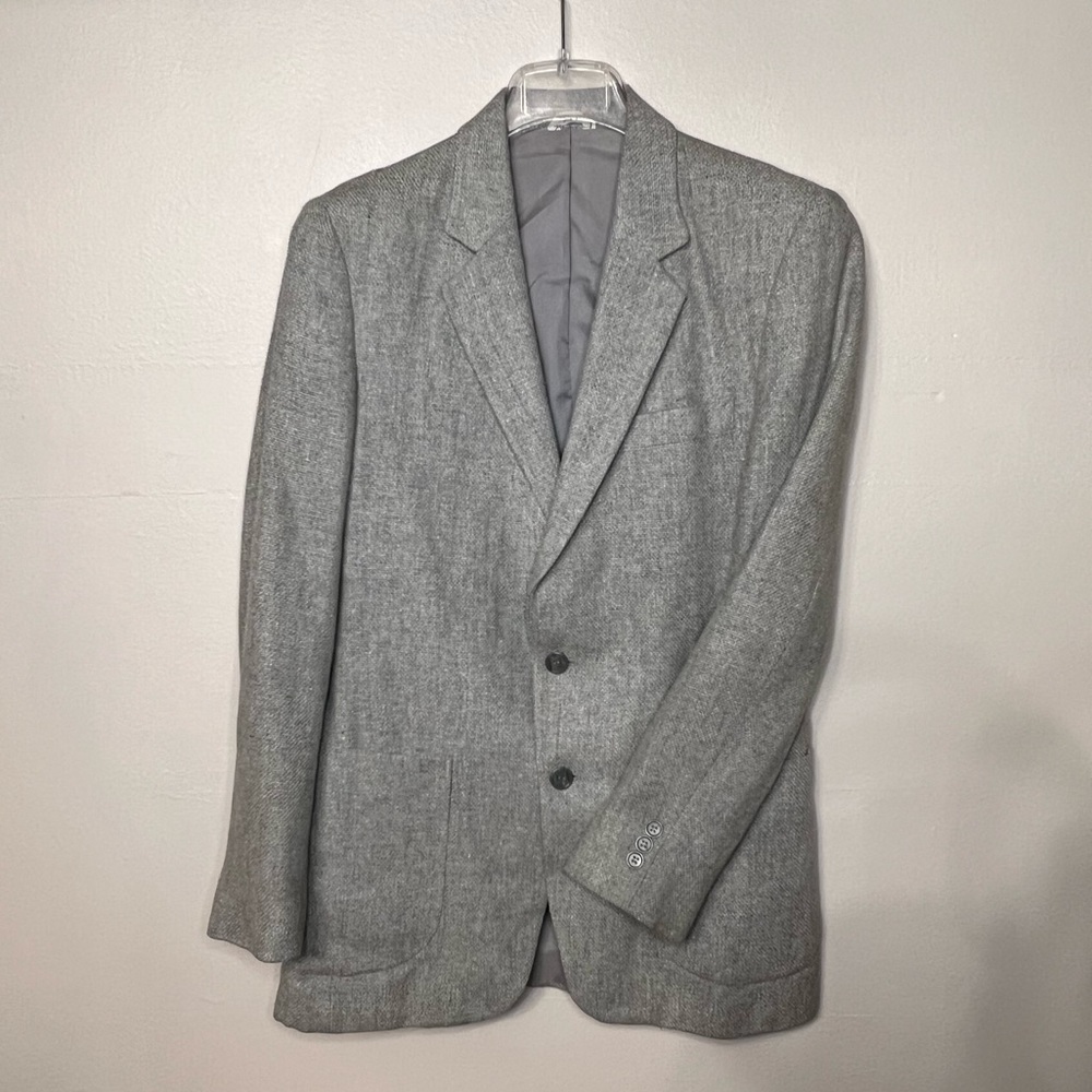 Vintage Grey Linen/Wool mix Jacket - 36R